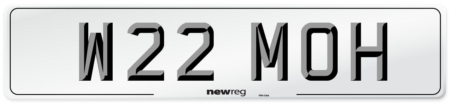 W22 MOH Number Plate from New Reg